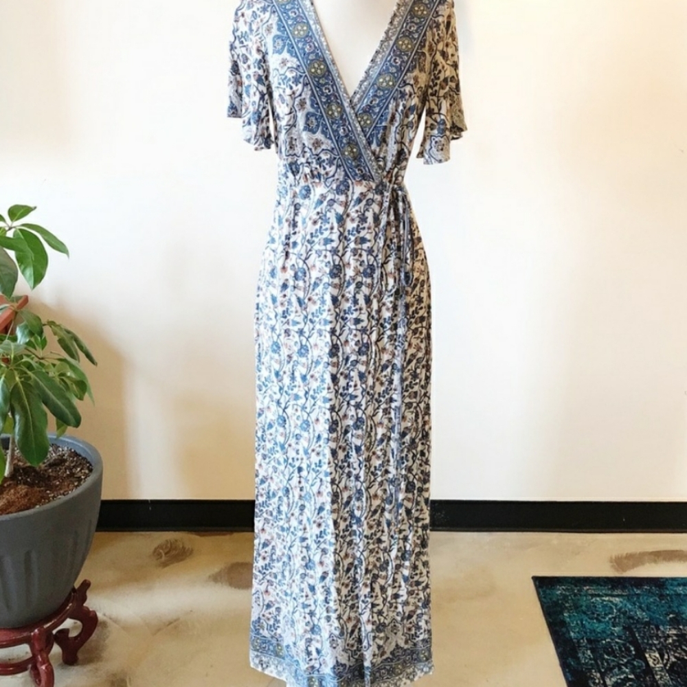 Lulus floral wrap maxi dress